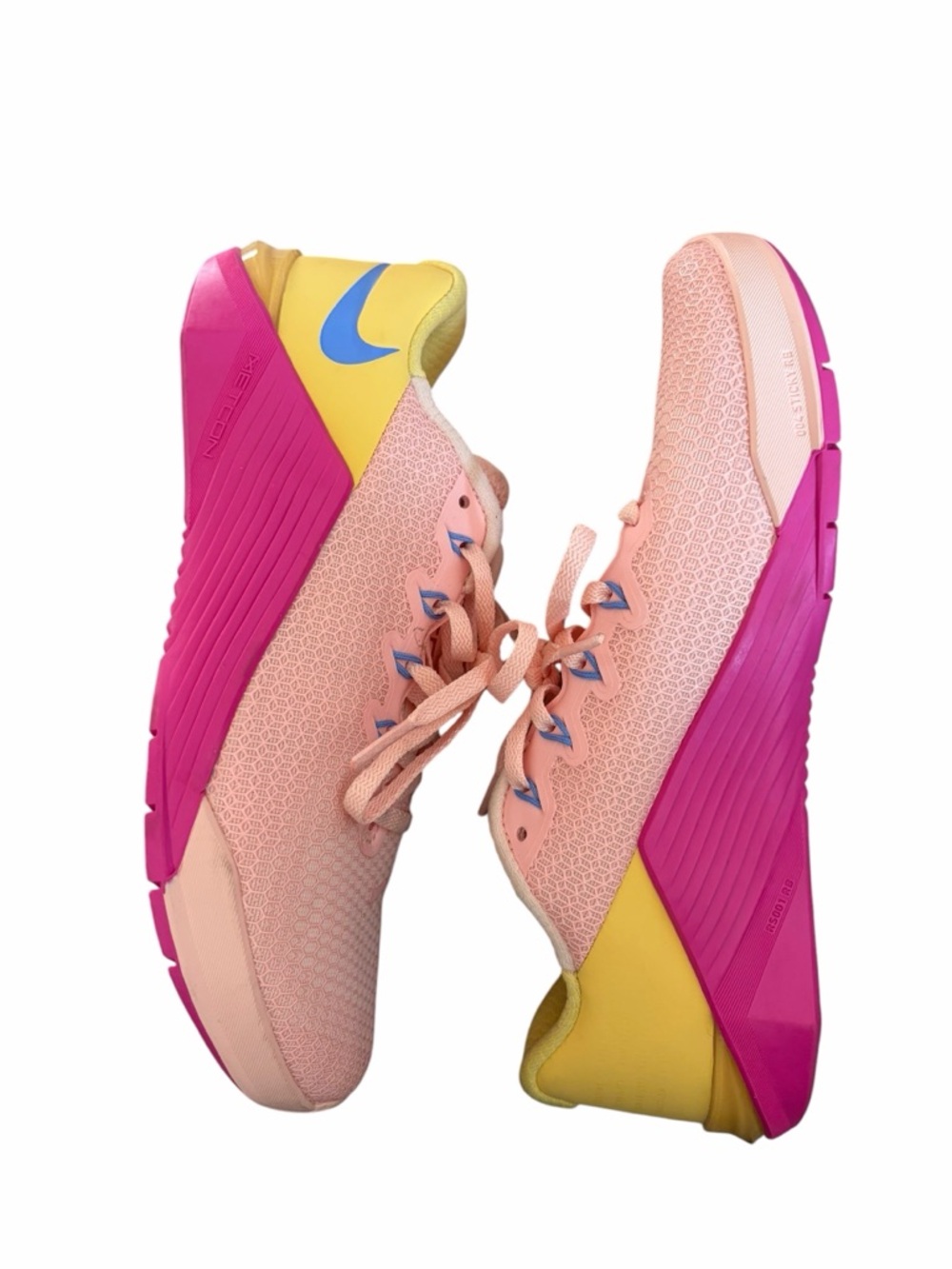 Nike Metcon Women’s Pink and Yellow Training Shoes Sz 7